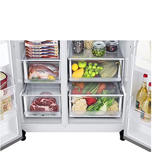 Refrigerador Smart LG Side By Side 611L Aço Escovado Uvnano 220V GC-L257SLP glide