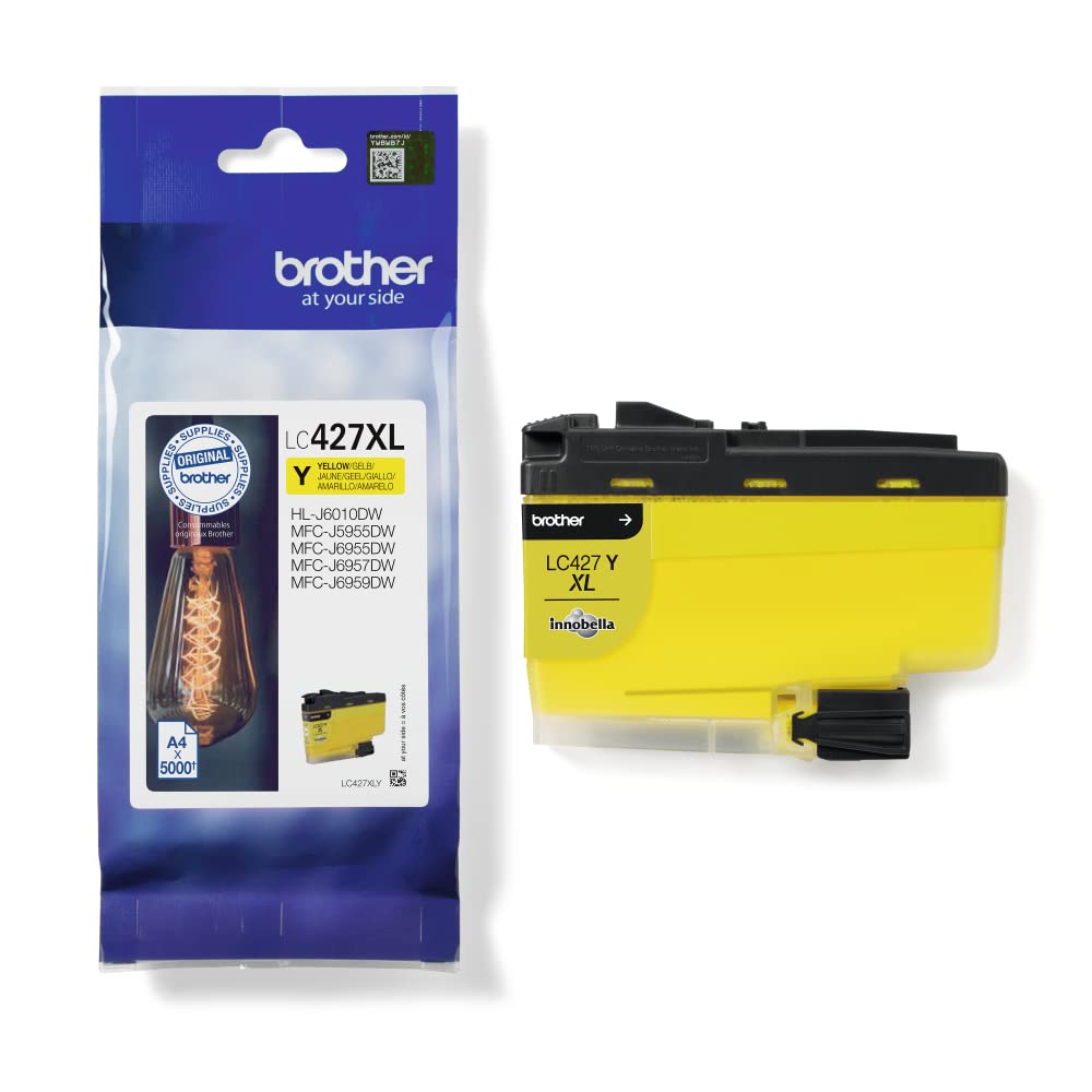 Brother Original Tintenpatrone LC-427XLY Gelb für ca. 5.000 Seiten, für MFC-J5955DW, MFC-J6955DW, MFC-J6957DW, HL-J6010DW, XL-Patrone