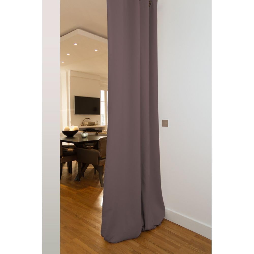 Moondream DecibelControl™ 4in1 Tenda acustica per la separazione di ambienti | Termica | Oscurante | Isolante | Tecnologia brevettata | Fabbricato in UE | Occhiello | Grigio MC7305 | 140L x 250A cm