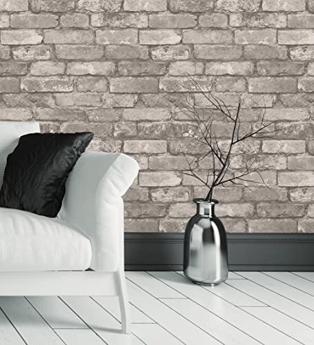 GAULAN 500680895 - Papel pintado lavable muro de ladrillos gris claro y negro textura lisa para pared salón dormitorio comedor cabecero cama - Muestra DIN A4