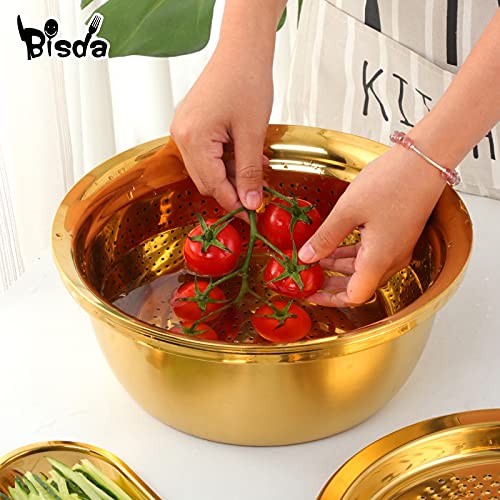 Cesta de drenaje de acero inoxidable, cortador de verduras, accesorios de cocina, rallador de queso (oro rosa)