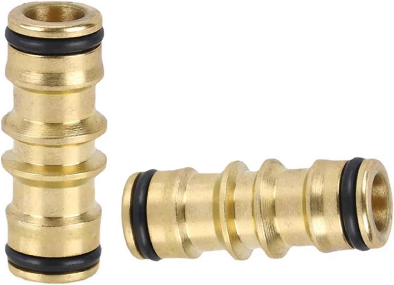 Brass 2 Way Garden Hose Connector, 1/2 Inch Male Joiner Coupler, Hose Repair Extension Fitting for Watering Irrigation Car Wash