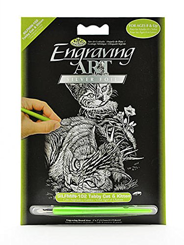 Bulk Buy: Royal Mini Silver Leaf Brush Engraving Art Kit 5 x 7 inch & Cat Tiger Kitten Silmin-102 (6)- Bulk Buy