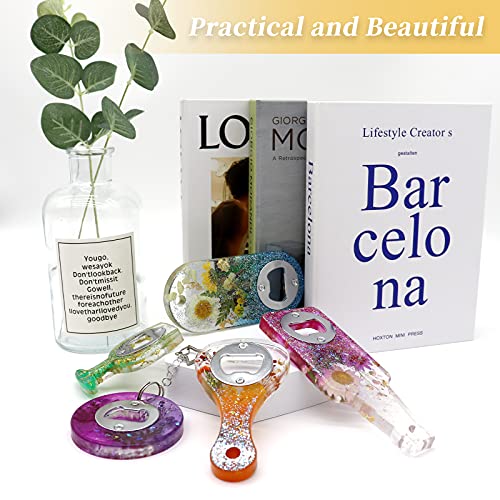 Bottle Opener Resin Molds, Lovppy Beer Opener Silicone Molds, Epoxy Resin Casting Molds, Beer Spanner Kit With Screwdriver And Patch, Diy Jewelry Craft Mold For Bottle Opener Keychain Wine Corkscrew #TOP6