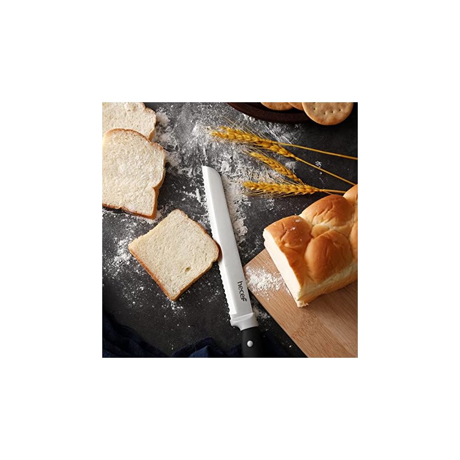 hecef-Kitchen-Knife-Block-Set-14-Pieces-Knife-Set-with-Wooden-Block-Sharpener-Steel-All-purpose-Scissors-High-Carbon-Stainless-Steel-Cutlery-Set-Black hecef Kitchen Knife Block Set, 14 Pieces Knife Set with Wooden Block & Sharpener Steel & All-purpose Scissors, High Carbon Stainless Steel Cutlery Set (Black)