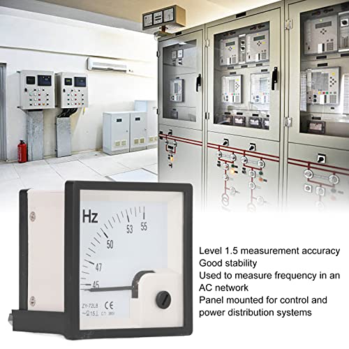 AC Frequenzmessgerät 380V 45-55 Hz Bereich 72x72mm Quadratisches Panel 1,5 Genauigkeitsklasse ABS Material Frequenztester Digital Frequenzmesser