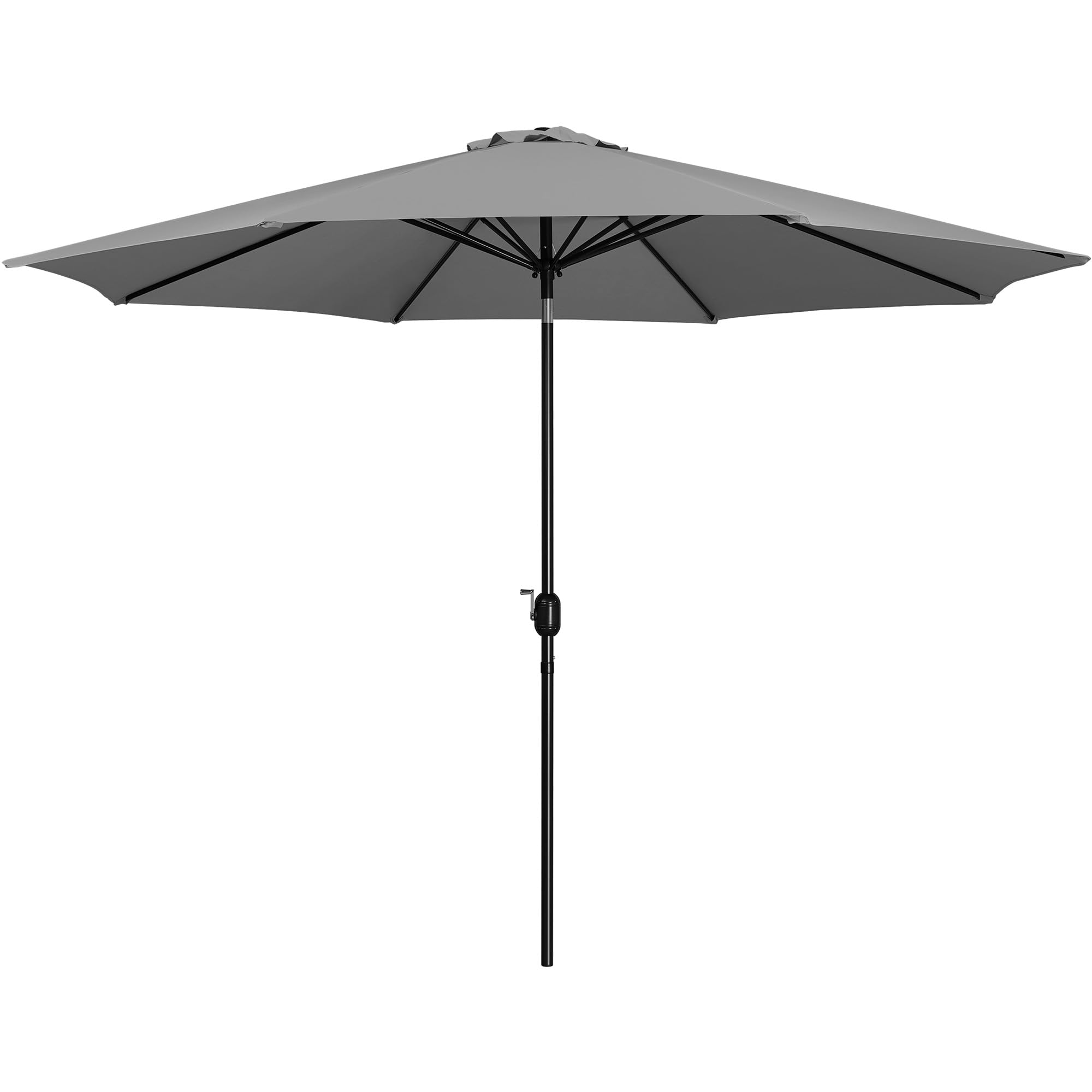 Yaheetech Φ 326,5 cm Sonnenschirm mit Kurbel, Balkonschirm Gartenschirm Neigbar & Knickbar Marktschirm Kurbelschirm UV Schutz 50+ für Terrasse/Garten/Balkon/Markt, Grau