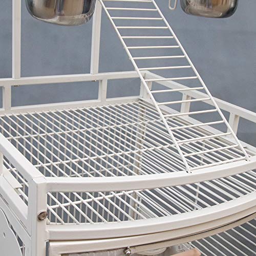 Sarah Kooi vogelkooi vogelkooi vogelkooi met wieltjes 180 cm vogelkooi met vogelspeelgoed kooispeelgoed,Vogelvolière… - Afbeelding 6