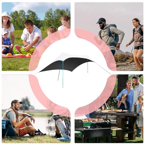 Tente de plage et auvent de camping léger 5-8 personnes pour pelouse - 5