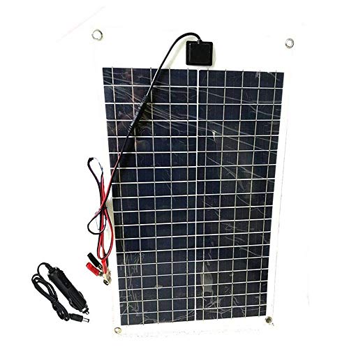 AUECOOR 30 Watt Flexible Solar Panel 18V 12V Portable Polycrystalline Solar Panel Device Battery Charger for outdoor/car/boat/tent/cabin/Solar street light
