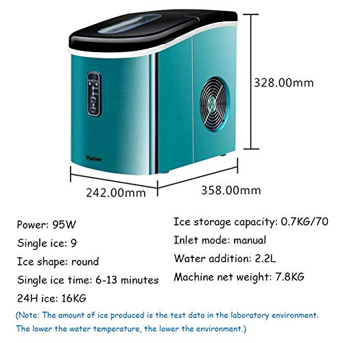 Máquina para hacer cubos de hielo acero inoxidable 16 kg 95W miniatura 2