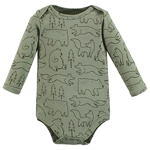 Image of Hudson Baby baby-boys Cotton Long-sleeve Bodysuits 5-pack