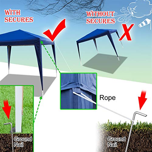 Jlbvi 10X10Ft Pop Up Canopy Outdoor Portable Folding Instant Lightweight Gazebo Shade Tent W/Sidewalls, Adjustable Height, Carrying Bag, Waterproof 210D Oxford Fabric, Blue #TOP4