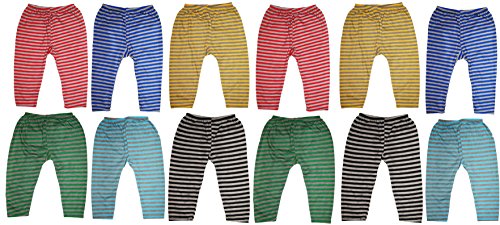 Image of KIFAYATI BAZAR kids boys girls woolen Diaper Fit striped pyjama bottom Multi color pack of 12