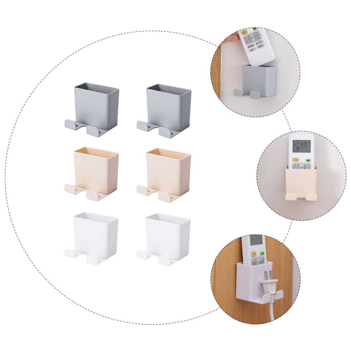 Cabilock Cajas Para Control Remoto y Teléfono Soporte De Pared Almacenamiento Abs Sin Herramientas Fácil Instalación