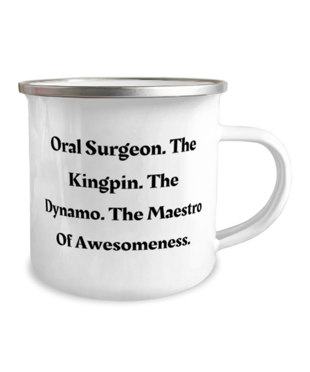 MIPOMALL Love Oral surgeon Gifts, Oral Surgeon. The Kingpin. The, Beautiful Birthday 12oz Camper Mug Gifts For Coworkers From Boss, Dental, Teeth, Gift ideas