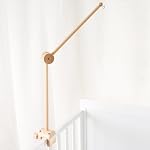 Arme de berceau Mobile en bois Mobile pour bras de berceau 27 Berceau de pouce bras mobile pour accrocher des jouets bébé 100% Bras de berceau mobile en bois de hêtre naturel avec fixation antidérapante forte Bras mobile pour chambre de bébé Décor (bras mis à jour)