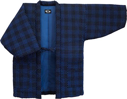 Lattice arare Pattern Hanten (Made in Japan Kimono-Style) Mens Size2