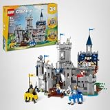 LEGO Creator 3in1 Medieval Horse Knight Castle Toy - Transforms into a Jousting Tournament Scene or a Town - incl. 6 Minifigures - Creative Gift for 9+ Year Old Boys & Girls - 31168 - 15
