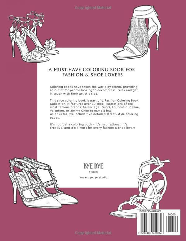 A fashion coloring book - Shoes: A coloring book for Adults and Teenagers, for stress Relief & Relaxation, for enhancing your Creativity (Fashion Accessories Coloring Books) image 3