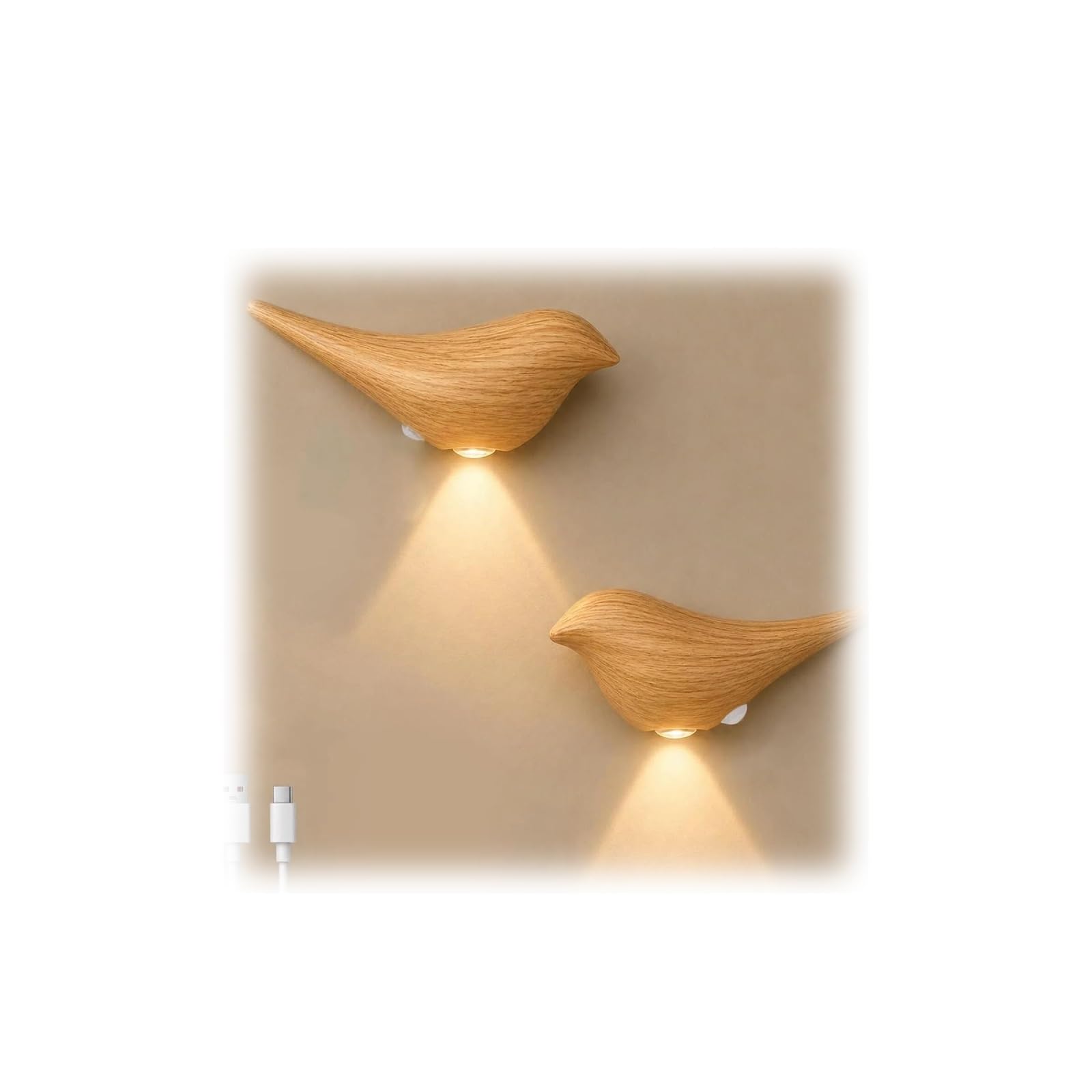 Luz nocturna LED con sensor de movimiento, paquete de 2 apliques de pared recargables, encendido/apagado automático, brillo suave para pasillos, dormitorios, escaleras, solución de iluminación de bajo