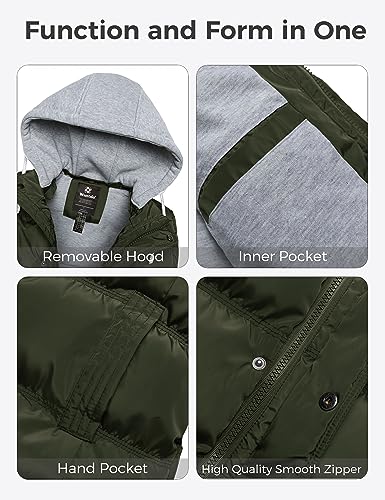 Wantdo Men's Thicken Winter Vest Water-Resistant Puffer Jacket Thicken Vest with Removable Hood3
