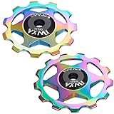 Bicycle Rear Derailleur Jockey Wheel Bike Guide Roller Pulley Accessories 11/13T-1 Pair (Red...