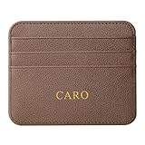 Personalise Gold Silver Initial Letters Credit Card Holder Wallet, PU Leather Ultra Slim Wallet, Thin Minimalist Credit Card Case Card Protector, Front Pocket Wallets for Men, Women (pebble brown)