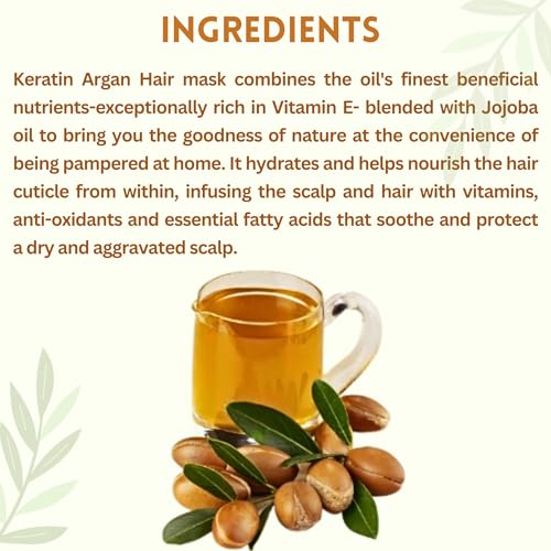 Image of COCOBEE Keratin Argan Oil Hair Mask Pack 1- Deep Conditioning Treatment for Smooth | Healthy | Shiny Hair | Revitalizes|| Strengthens| Repairs and Nourishes | Blended With Jojoba Oil & Vitamin E