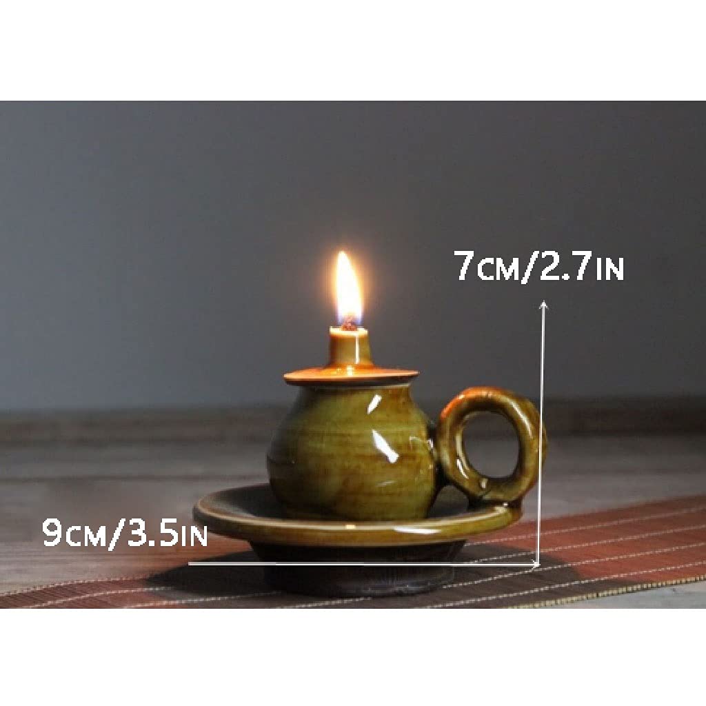 レトロ　可愛い　オイルランプ　陶製 昭和レトロ 可愛いアルコールランプ 陶器 オイルランプ Fine