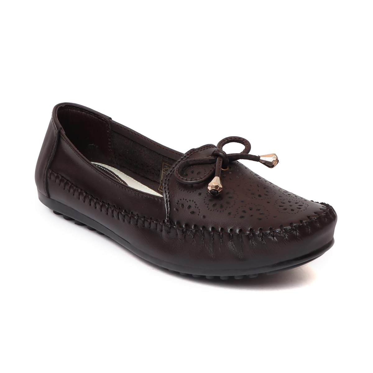 Zoom Shoes Genuine Leather Floral Patterned Brogue Bellies for Women ZAZB-01 | Anti-Slip Soles with Memory Cushion and Complete Arch Support (Brown, 7) (B0CVL34LXG) Amazon Price History, Amazon Price Tracker