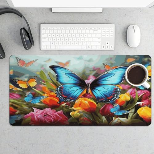 Pad Mouse Grande Colorido con Diseño Floral y Mariposas miniatura 5