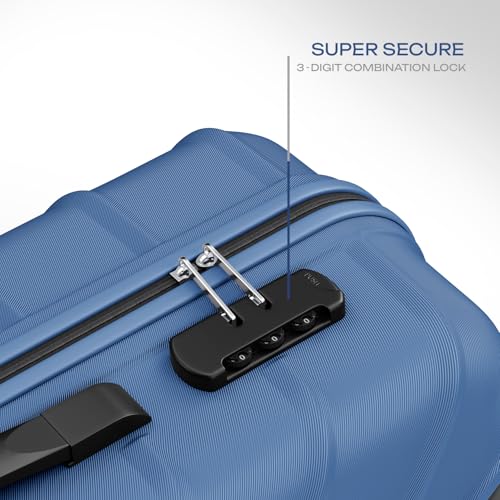 Image of Safari Stratos 8 Wheels Set of 3 Trolley Bags, Hard Case Polycarbonate, 360º Wheeling Carry on & Check-in Luggage for Men & Women, Suitcase for Travel, Trolley Bags for Travel, Steel Blue