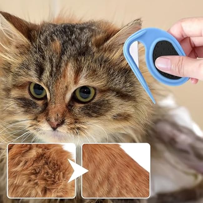 Pet Knotting Comb Tool for Pets Multifunctional 4 Pack Pet Shedding Comb Removal Dematting Hair Flea Brush Shedding Tool Matted Hair Grooming Supplies for Indoor Cats Dogs and Rabbits-F6HjJT8R