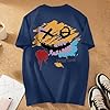 T Shirts for Men UK, Tshirts Men Summer,Graphic Print Summer Casual Round Neck Short Sleeve Comfortable Blend Tee T-Shirts Tops Navy #1