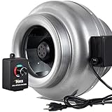 iPower GLFANXINLCTR12 12 Inch 1060 CFM Duct Inline HVAC Exhaust Blower Ventilation Fan with Variable Speed Controller, 12
