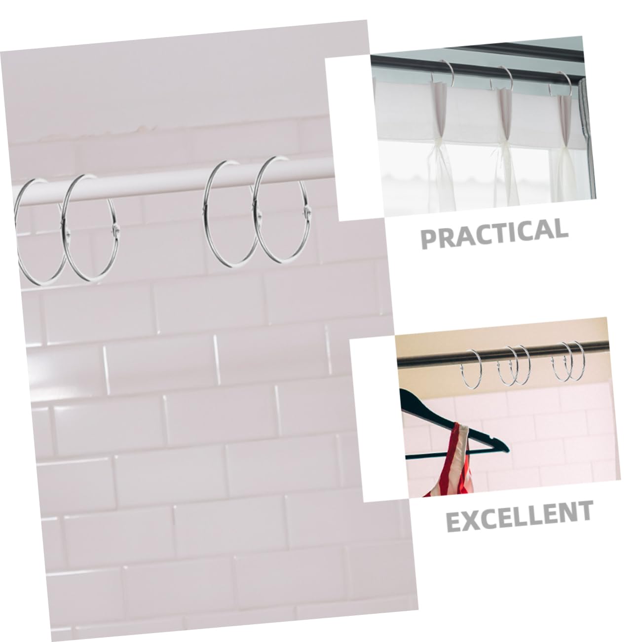 Garneck 150 PCS Anello della Doccia Tende da Doccia Ganci per Il Bagno Decorativi della Doccia Ganci Pista della della Doccia Ganci Doccia Ganci Asta di Anelli