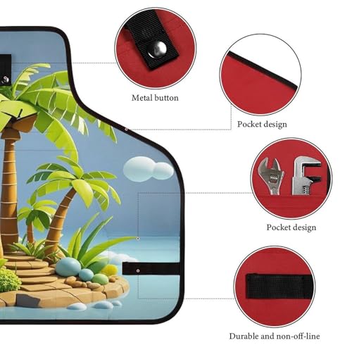 Delantal para carpinteros Tropical Tree, unisex miniatura 3