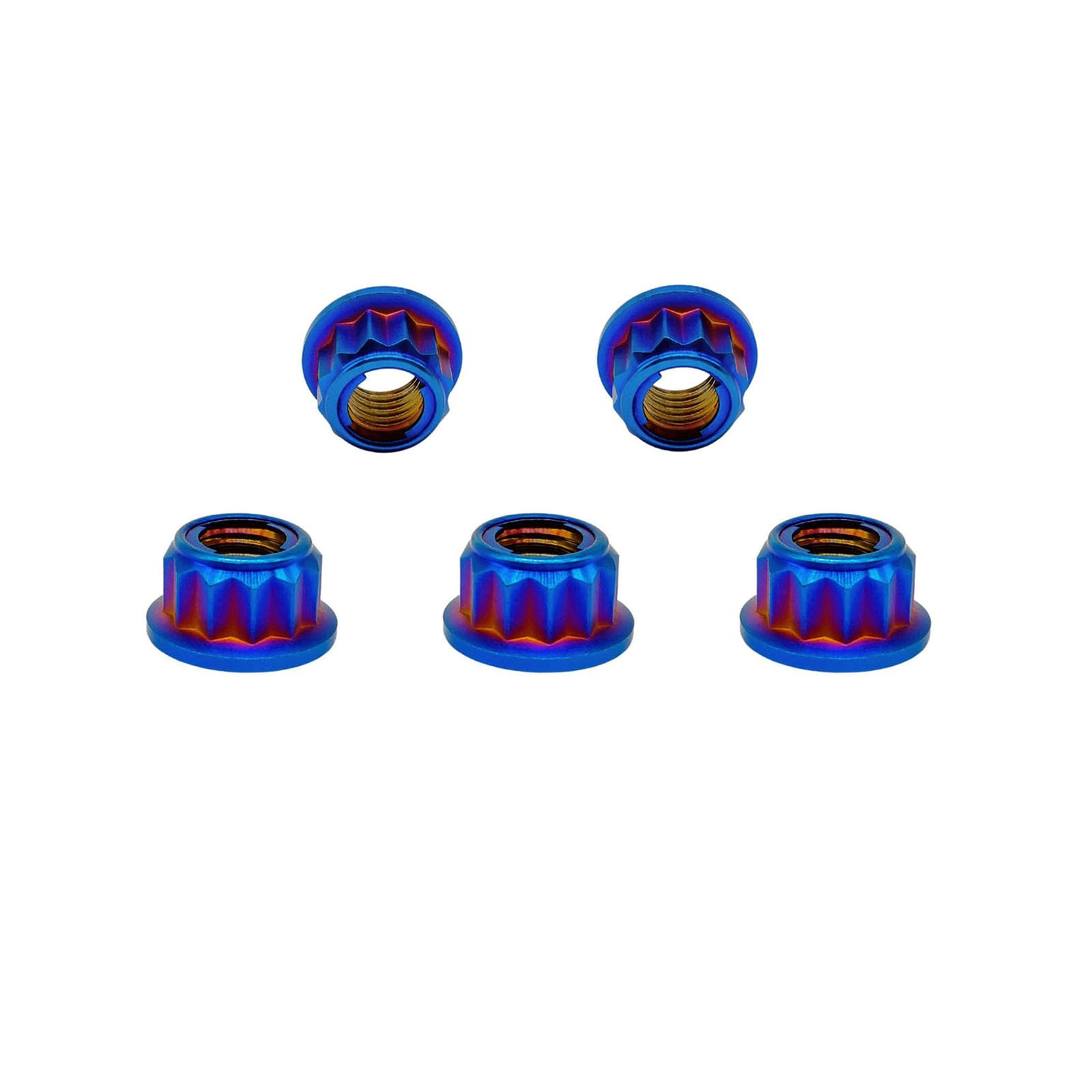 RISON Titanium Bi-Hex Sprocket Nut 12PT Flange Lock nut Titanium