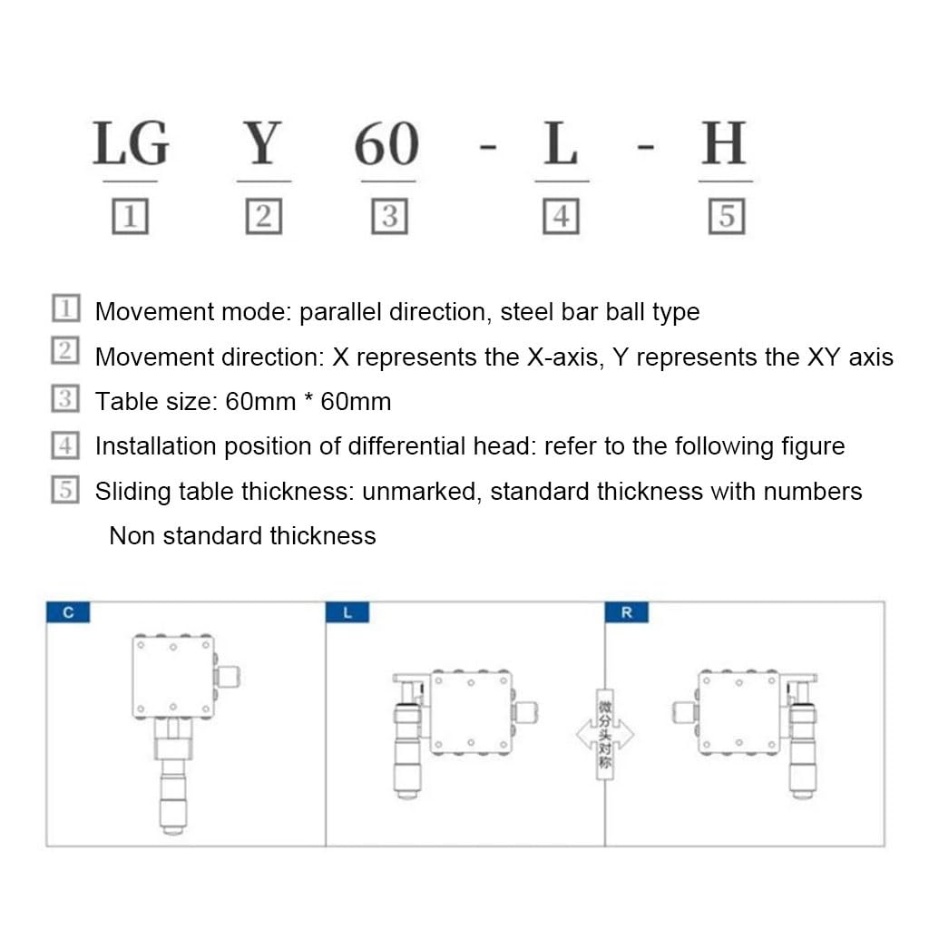 Piattaforma di scorrimento manuale con cuscinetto a sfera a rulli in acciaio, altezza 60 x 60 mm, altezza 1 m, per messa a punto e sostituzione di precisione (modello LGY60 R)