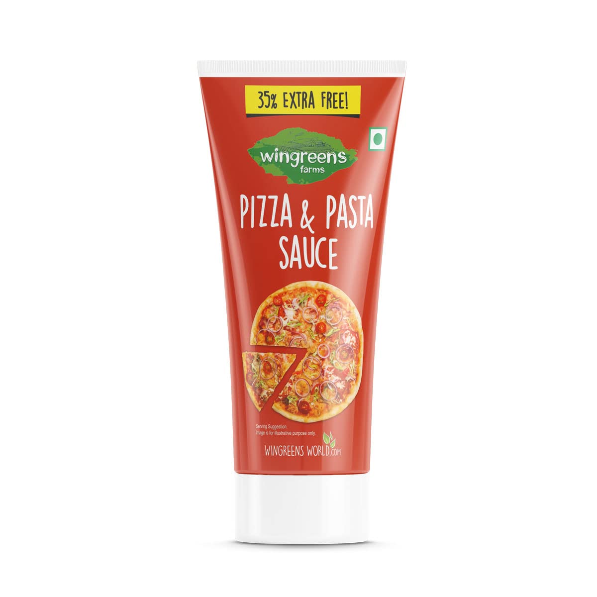 Wingreens Farms Pizza Pasta Sauce (180g), Vegetarian, Mixed with Herbs, Trans Fat Free Pasta Pizza Toppings for Home Use