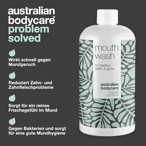 Mundspülung mit antibakteriellem Teebaumöl - 500ml | Pflegt und lindert gereiztes und blutendes Zahnfleisch | für eine gesunde Mundhygiene ohne schlechten Atem | 100% vegan und dermatologisch getestet – Bild 4