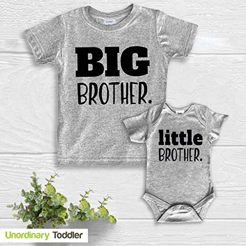Image of Unordinary Toddler Big Brother Little Brother Shirts Matching Outfits Sibling Gifts Baby Set