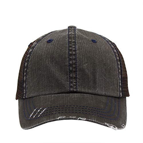 Image of The Vintage Year Distressed Cotton Unstructured Soft Mesh Breathable Adjustable Dirty Wash Dad Hat Trucker Baseball Cap