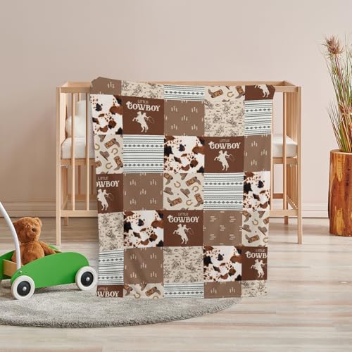 Image of Western Blanket, Western Decor for Nursery Room, Baby Blankets for Boys Girls, Cowboy Baby Blankets, Western Baby Stuff, Soft Warm Lightweight Nursery Bed Blanket for Newborn Toddlers (04, 30x40 in)