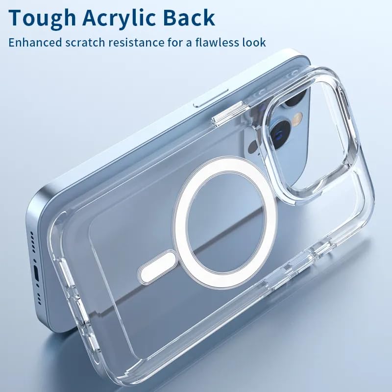 Image of Back Cover Case for iPhone Offers Mag-Safe Compatibility | Crystal-Clear Design | Camera Protection | Durable PC & TPU Construction (Transparent, iPhone 13 Pro)