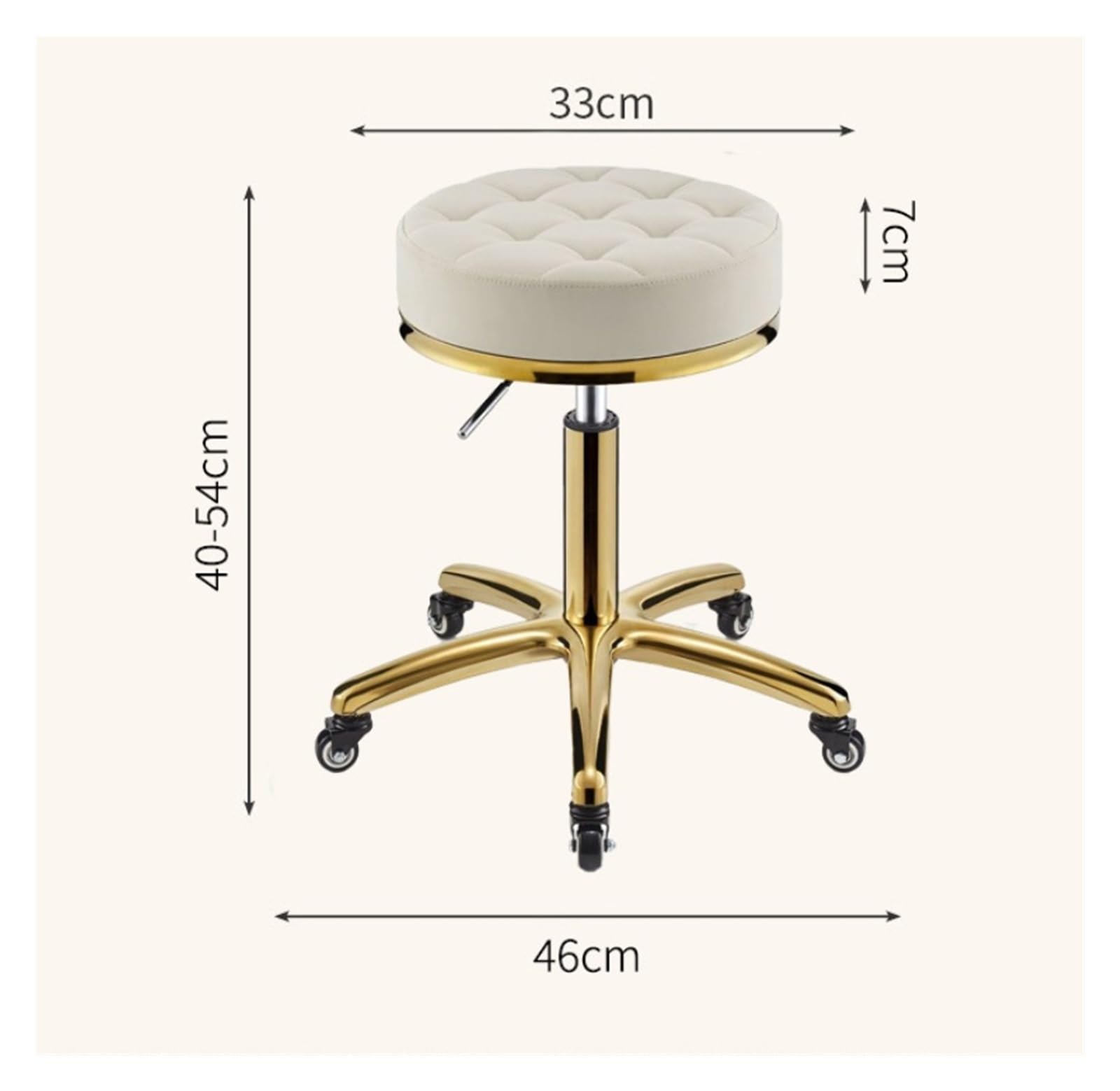 Sgabello idraulico Heavy Du – Sgabello girevole rotondo Slish per spa, salone e ufficio, altezza regolabile, tavolo e design per il massimo supporto