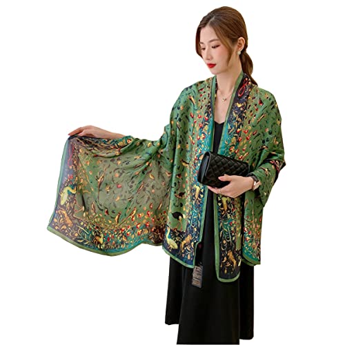 K-Elewon Silk Scarf Head scarf Fashion Scarves Long Lightweight Sunscreen Shawls for Women