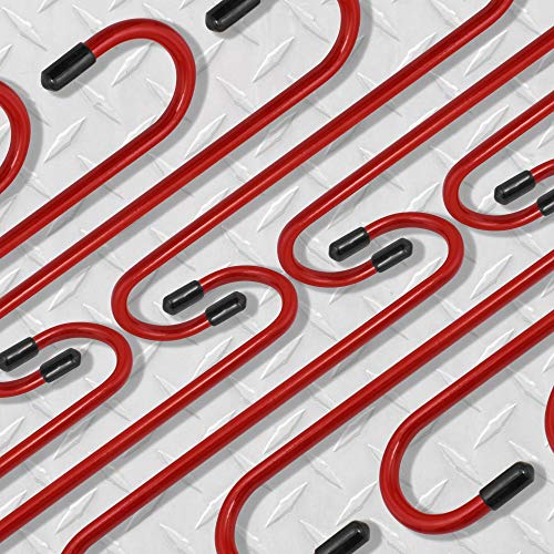 Image of 4LIFETIMELINES Brake Caliper Hanger Hooks, Durable Steel, Red Powder Coated with Rubber Tips, for Automotive Work on Brake Axle and Suspesion Systems - 4 Pack