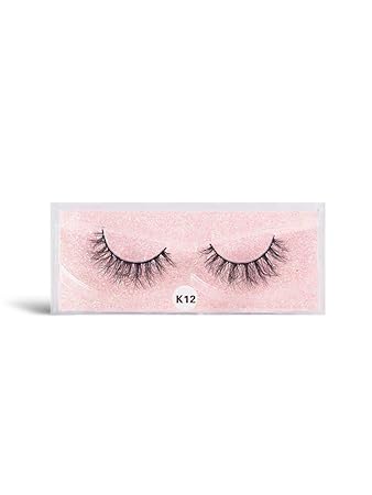 BOBI False Eyelash, Eye Makeup Lash 5D Kickass Long Natural Eyelashes |15mm Soft, Comfortable, Non-irritating, Lightweight & Reusable For Women (K12) - 1 Pair
